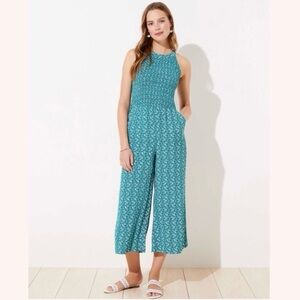 Loft Paisley Smocked Halter Jumpsuit Women’s Size 0